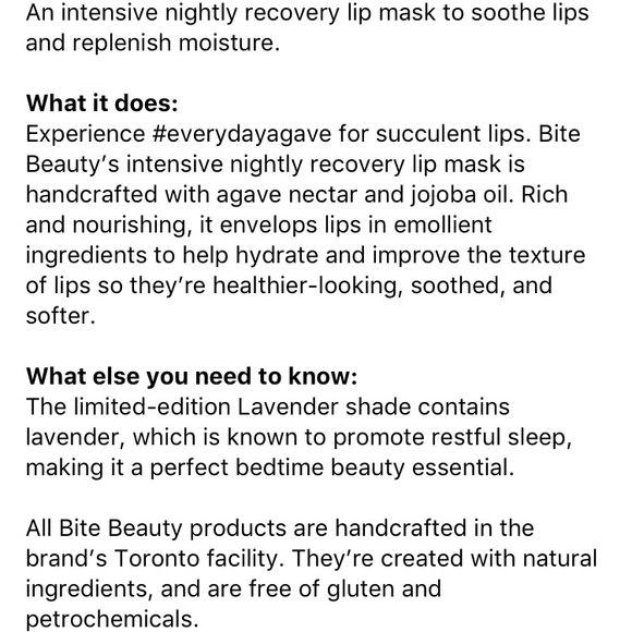 NEW Bite Beauty Agave Lip Mask 💥Smashed - Picture 4 of 5